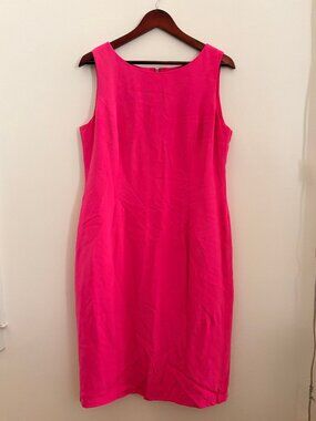 M.X.I. 100% Silk Pink Sleeveless Sheath Dress Size 12 Pink